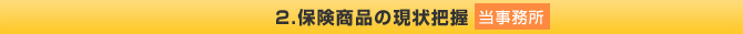 2．保険商品の現状把握（当事務所）